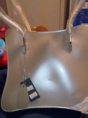 Beijo Metallic Silver Tote Bag